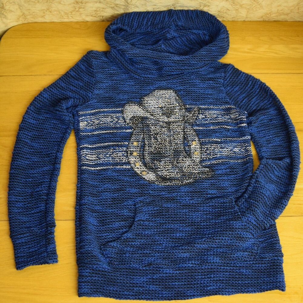Vocal USA Womens Sz Sm Crystal Bling Western Boots Cowgirl Hoodie Sheer Bling